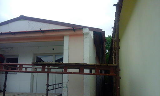 Průběh zateplování sálu a restaurace