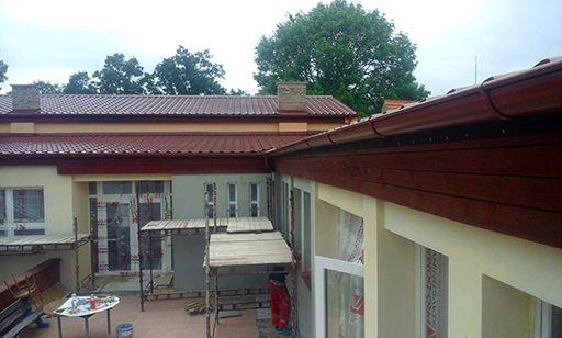Průběh zateplování sálu a restaurace
